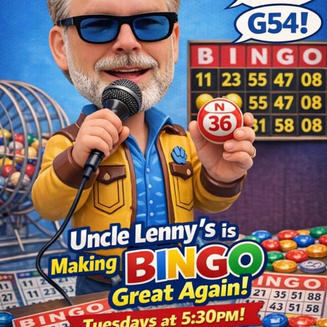 A Bingo Night flyer for Uncle Lenny's Country Cafe